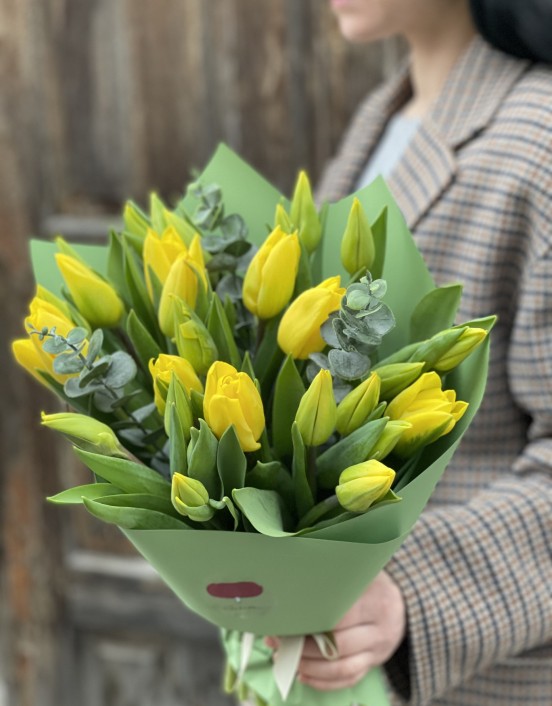 Geltonų Tulpių puokštė